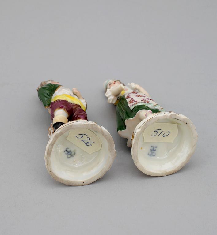 FIGURINER, ett par, porslin, Ludwigsburg, troligen tidigt 1900-tal.