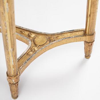 A Gustavian giltwood and marbled console table, Stockholm, late 18th century.
