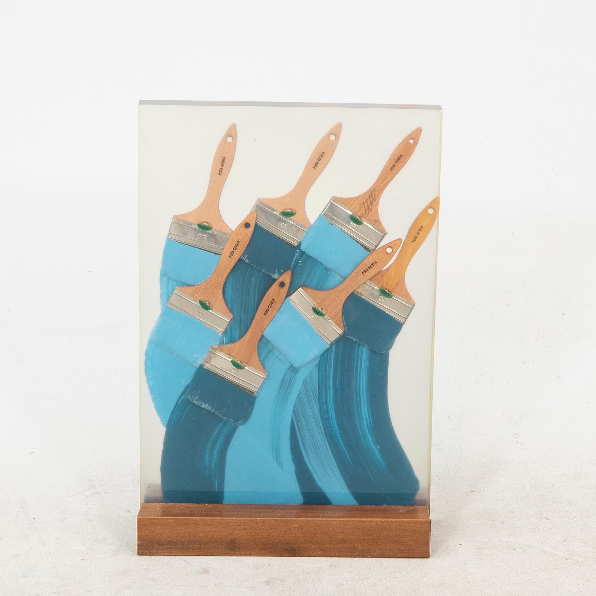 Arman, paint brushes in resin, signed 30 / 100,  1990.