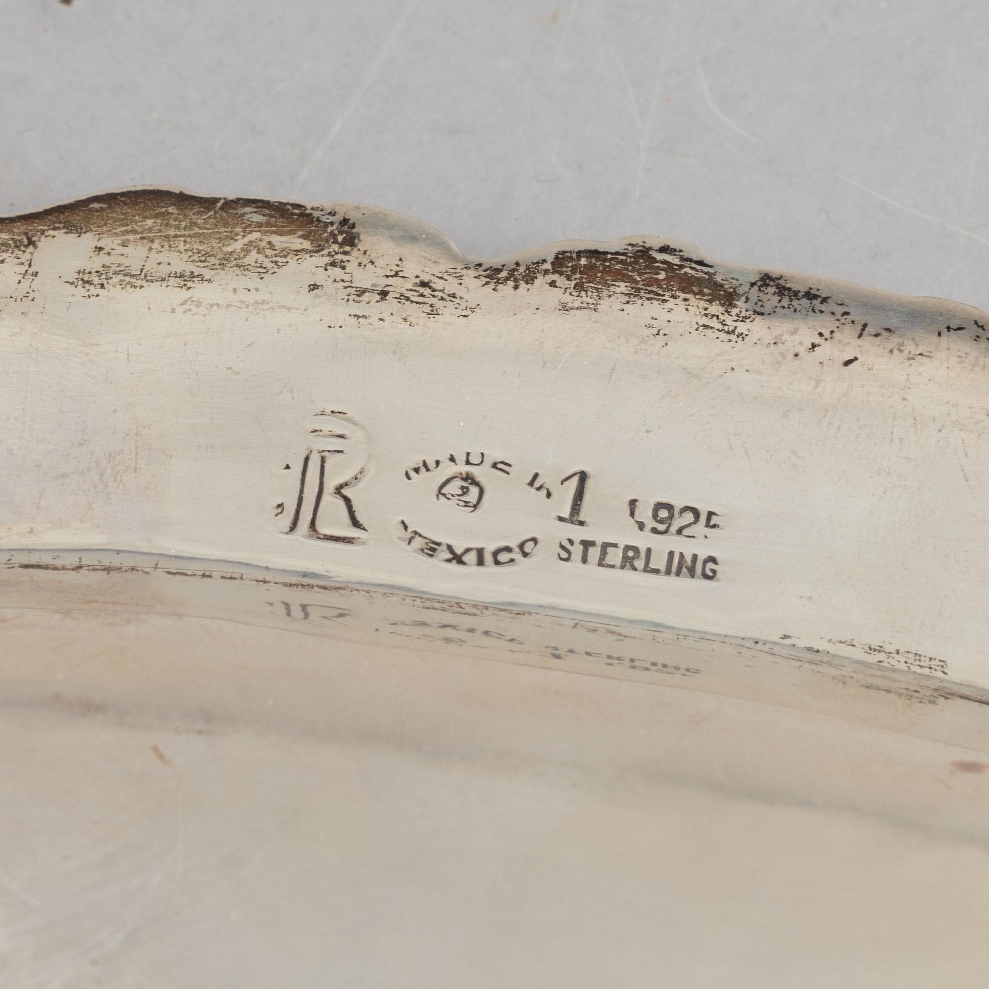 Juveto Lopex Reyes, a sterling silver sugar bowl, creamer and tray, Mexico City, Mexico, mid20th century.