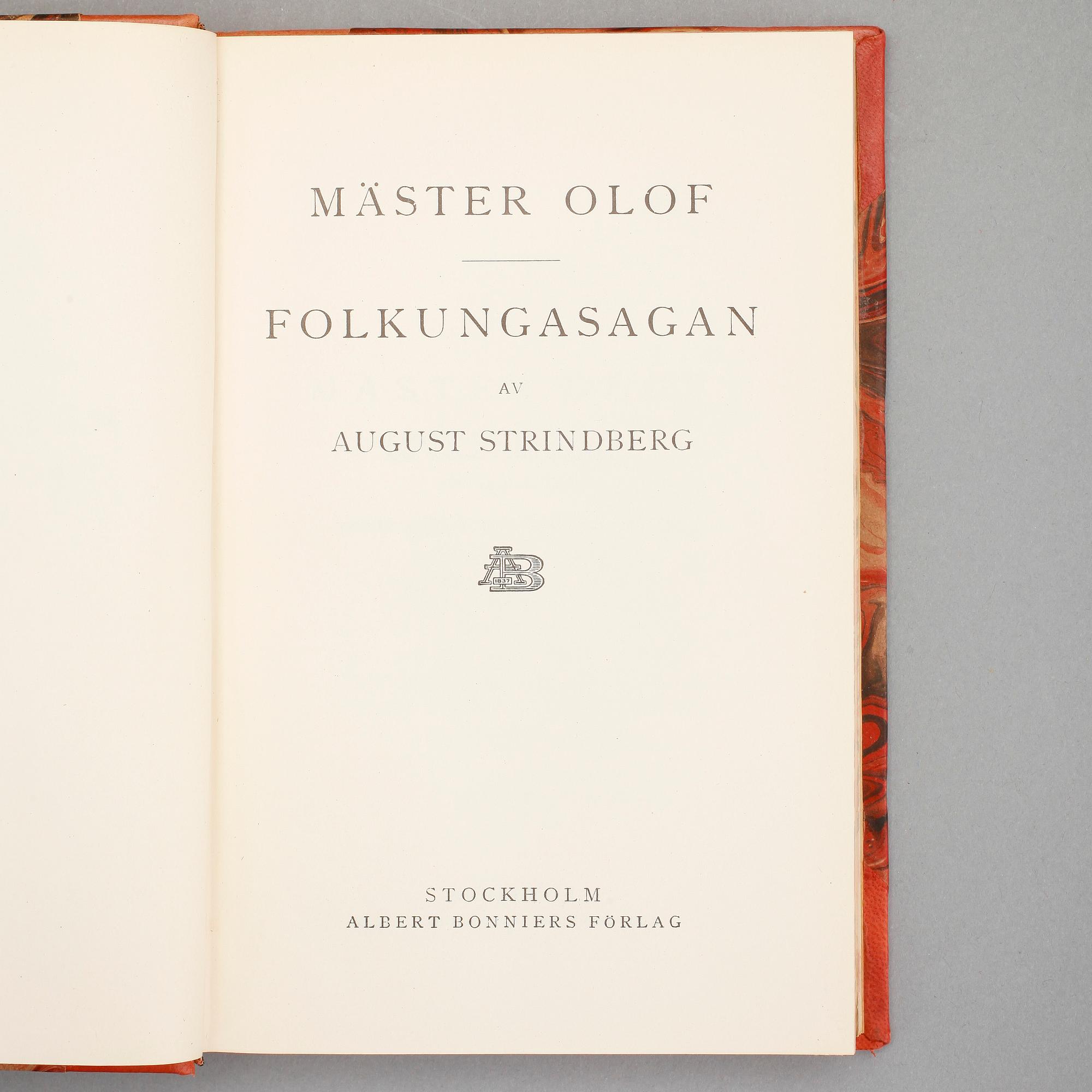 AUGUST STRINDBERG, 20 volymer samlade verk, Albert Bonniers Förlag, Stockholm 1928-31.