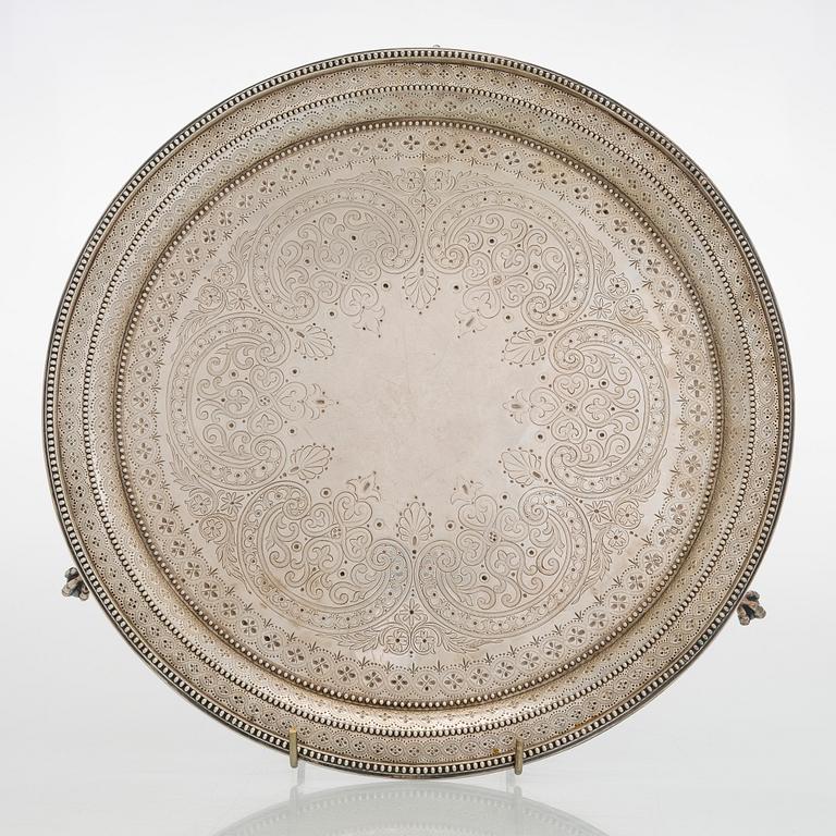 Salver, sterling silver, Mackay, Cunningham & Co, Edinburg 1876.