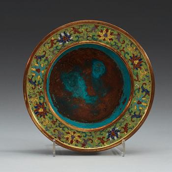 A cloisonné dish, Ming dynasty, 17th Century.