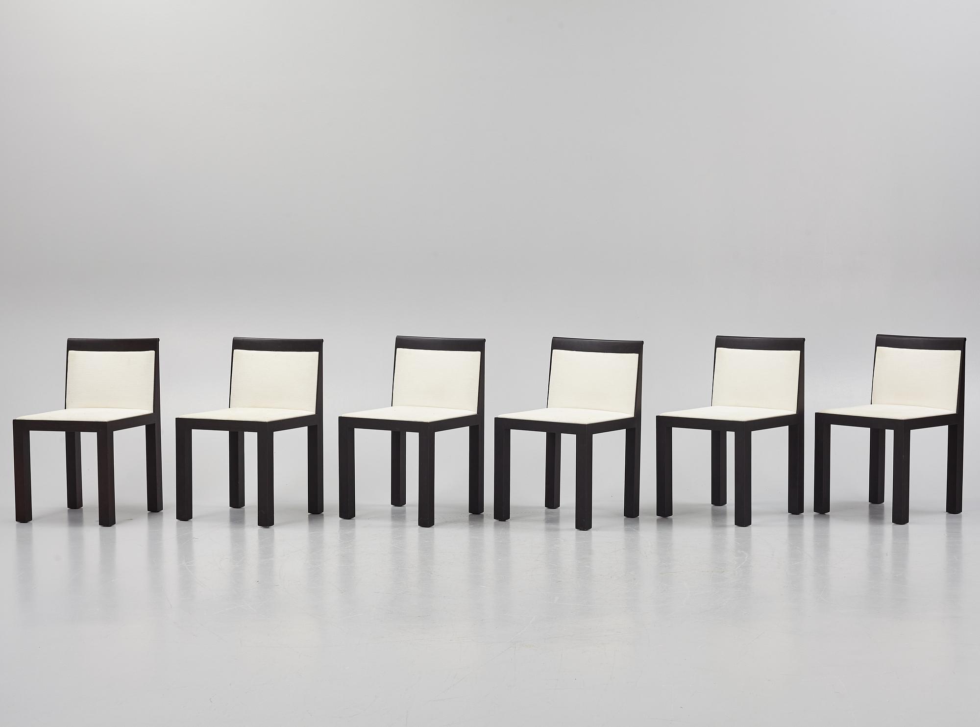 Aldo Rossi & Luca Meda, a set of six 'Teatro' chairs from Molteni, Italy.