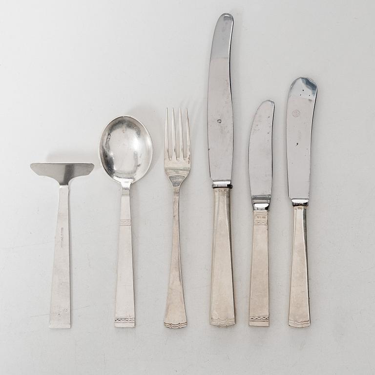 Jacob Ängman, A Swedish silver cutlery set, "Rosenholm", GAB, Stockholm and Eskilstuna 1958-1993 (60 pieces).