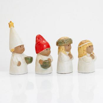 Lisa Larson, a set of four stoneware figurines/ candlesticks, Gustavsberg. All signed.