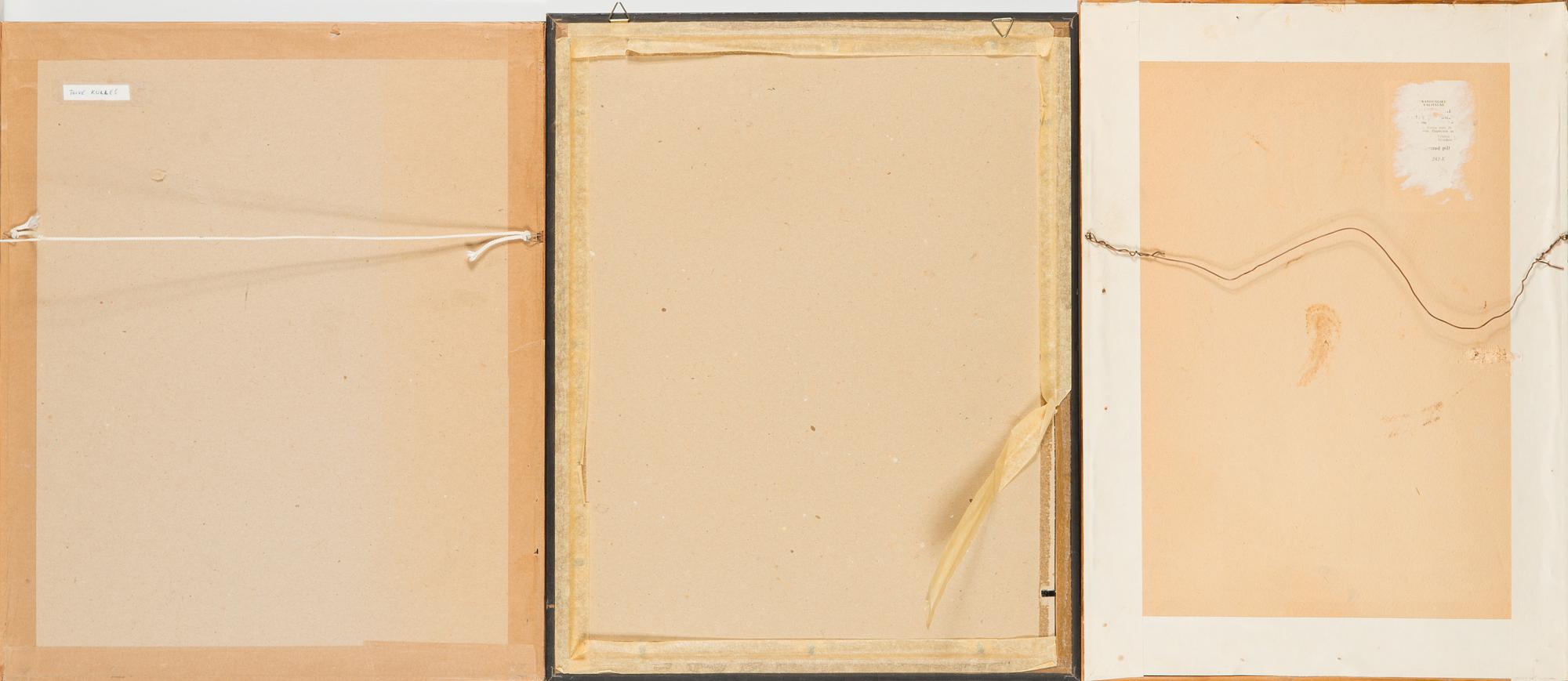 Toivo Kulles, linoleikkaus, 3 kpl, signeeratut ja päivätyt/numeroidut.