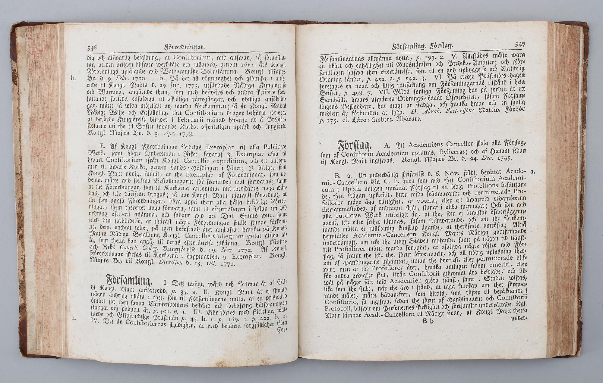BOK: Swea Rikes Ecclesiastique Werk I Alphabetisk Ordning af Sven Wilskman, tryckt 1782.Hfrb.