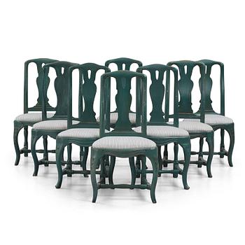 67. A matched set of eight Swedish Rococo chairs.