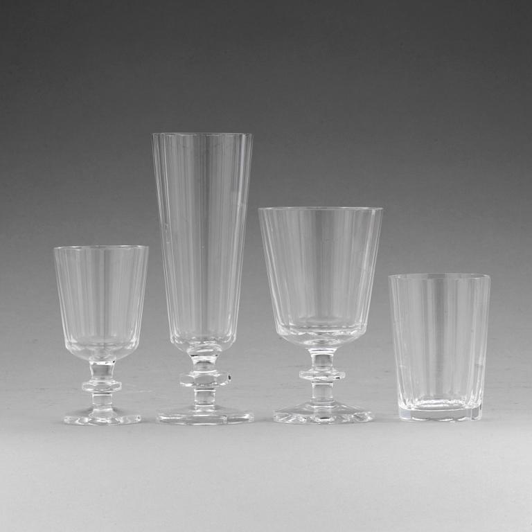 GLASSERVIS, 50 delar, "Karlberg", Elis Bergh, Kosta, 1900-tal.