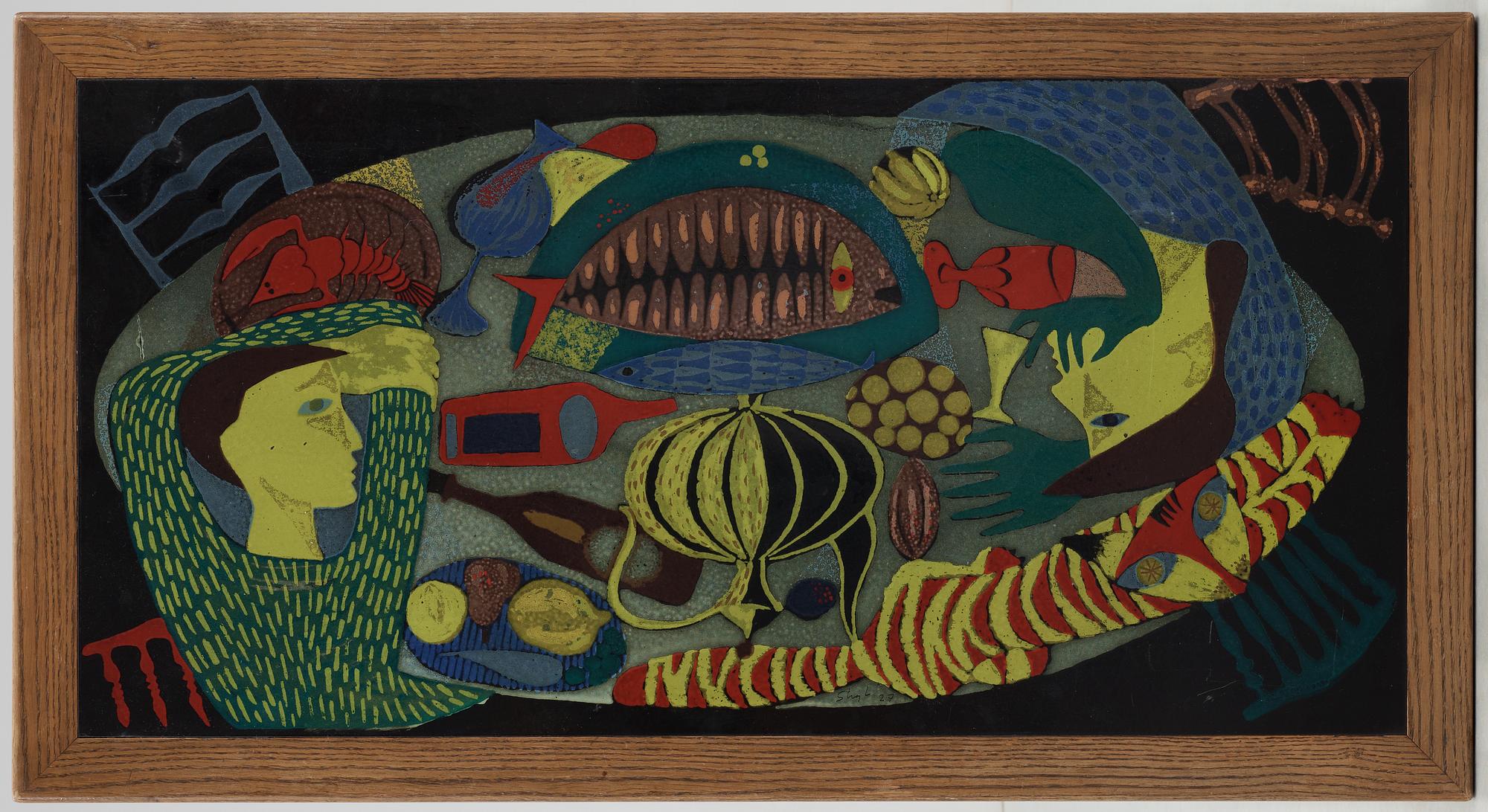 STIG LINDBERG, bord, Gustavsberg 1950-tal.