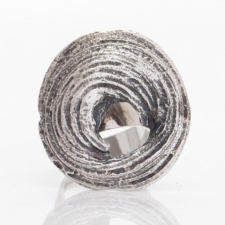 Helky Juvonen, a sterling silver ring, Westerback, Helsinki 1972.
