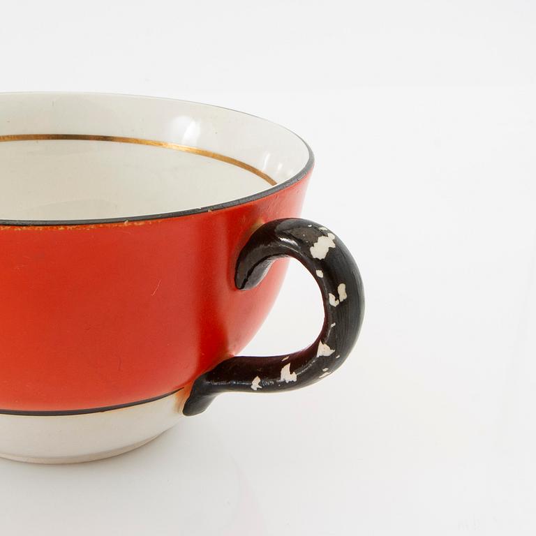 Helmer Ringström service 36 pcs "Carnival" for Gefle/Uppsala Ekeby 1940s porcelain.