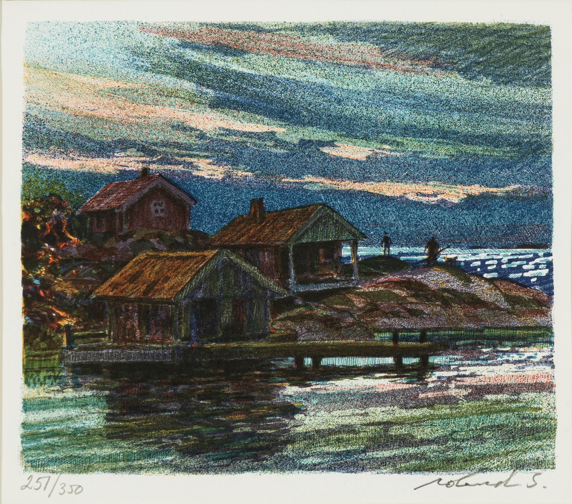 Roland Svensson, färglitografi, signerad och numrerad 251/350.