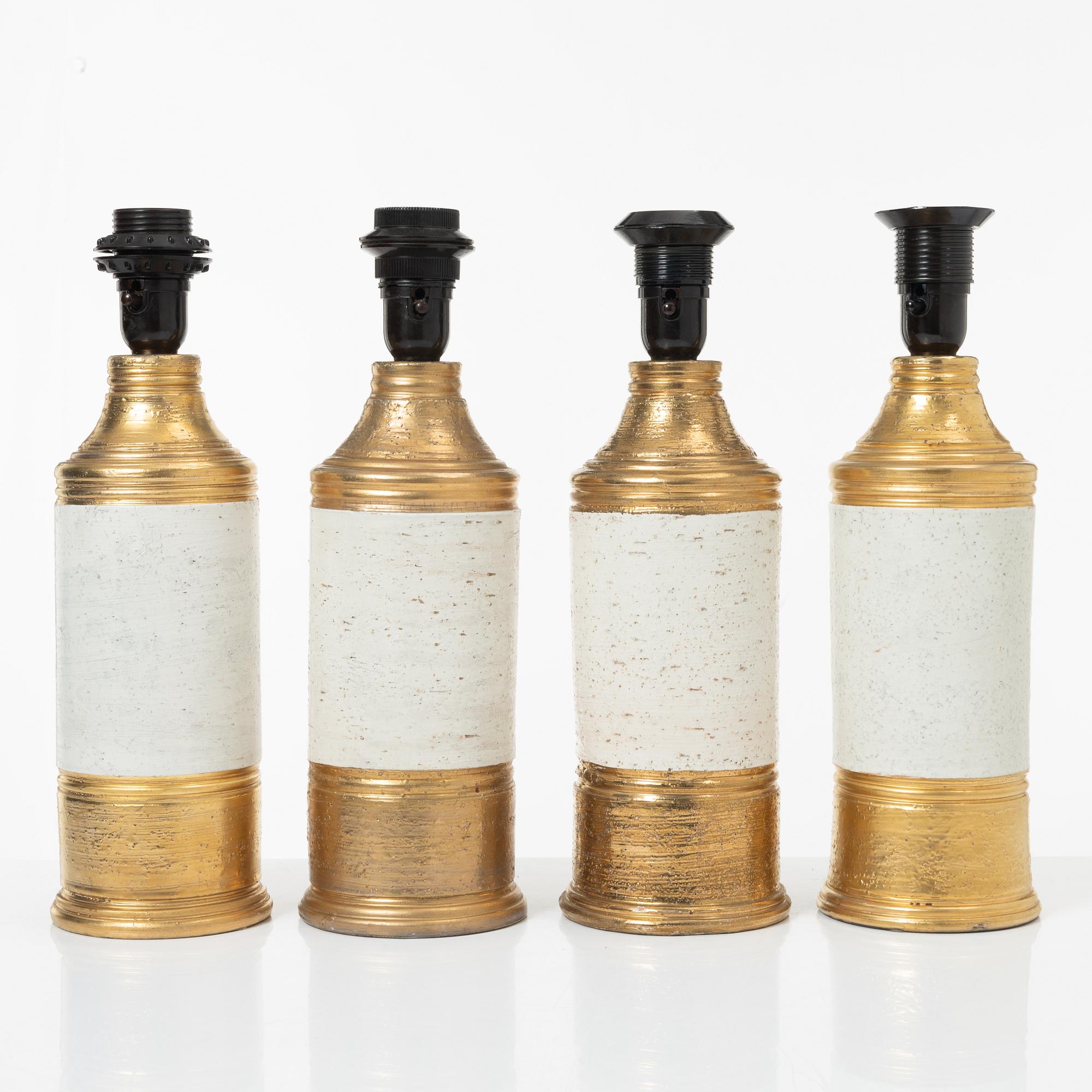 Bordslampor, 4 st, Bitossi för Bergboms, 1900-talets andra hälft.