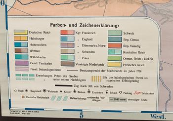 SKOLKARTA, Europakarta. Hermann Hoack, Tyskland. 1900-talets mitt.
