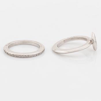 Efva Attling, ringar, 2st, 18K vitguld med diamanter.