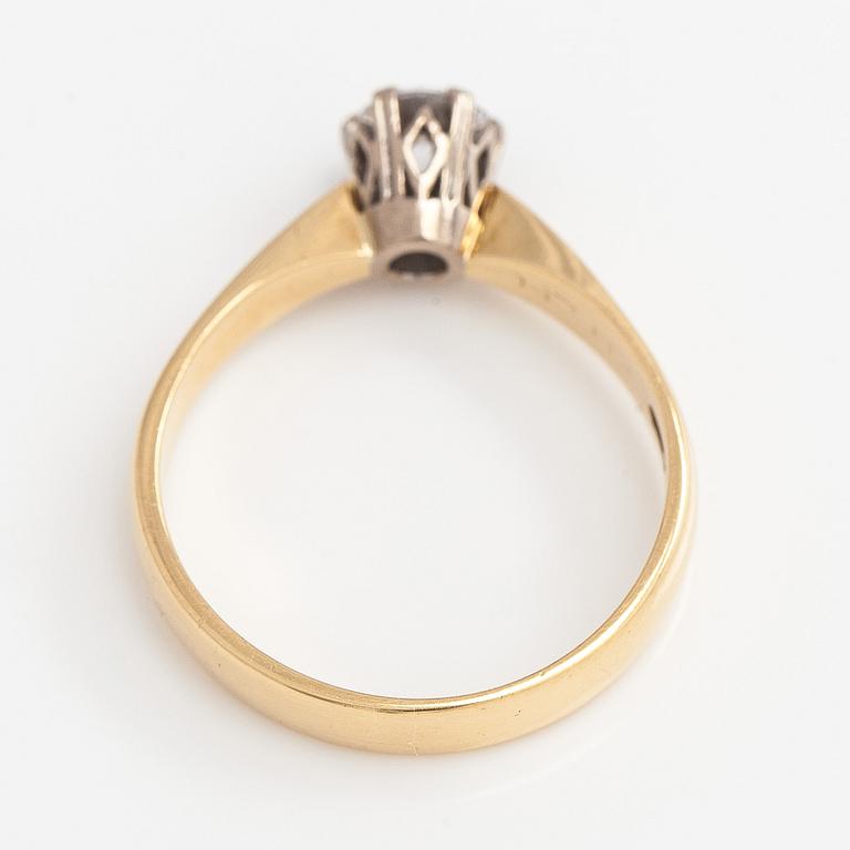 Ring, brilliant cut diamond 0.47 ct, 18K gold, Kultakeskus.