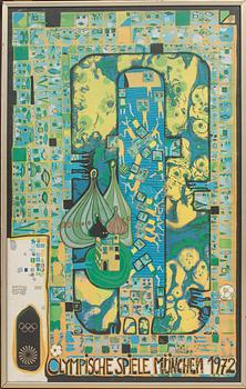 FRIEDENSREICH HUNDERTWASSER, efter, affisch, 1972.