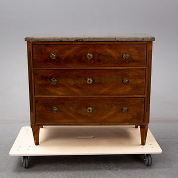 A late 19th century gustavian style chest of drawers.