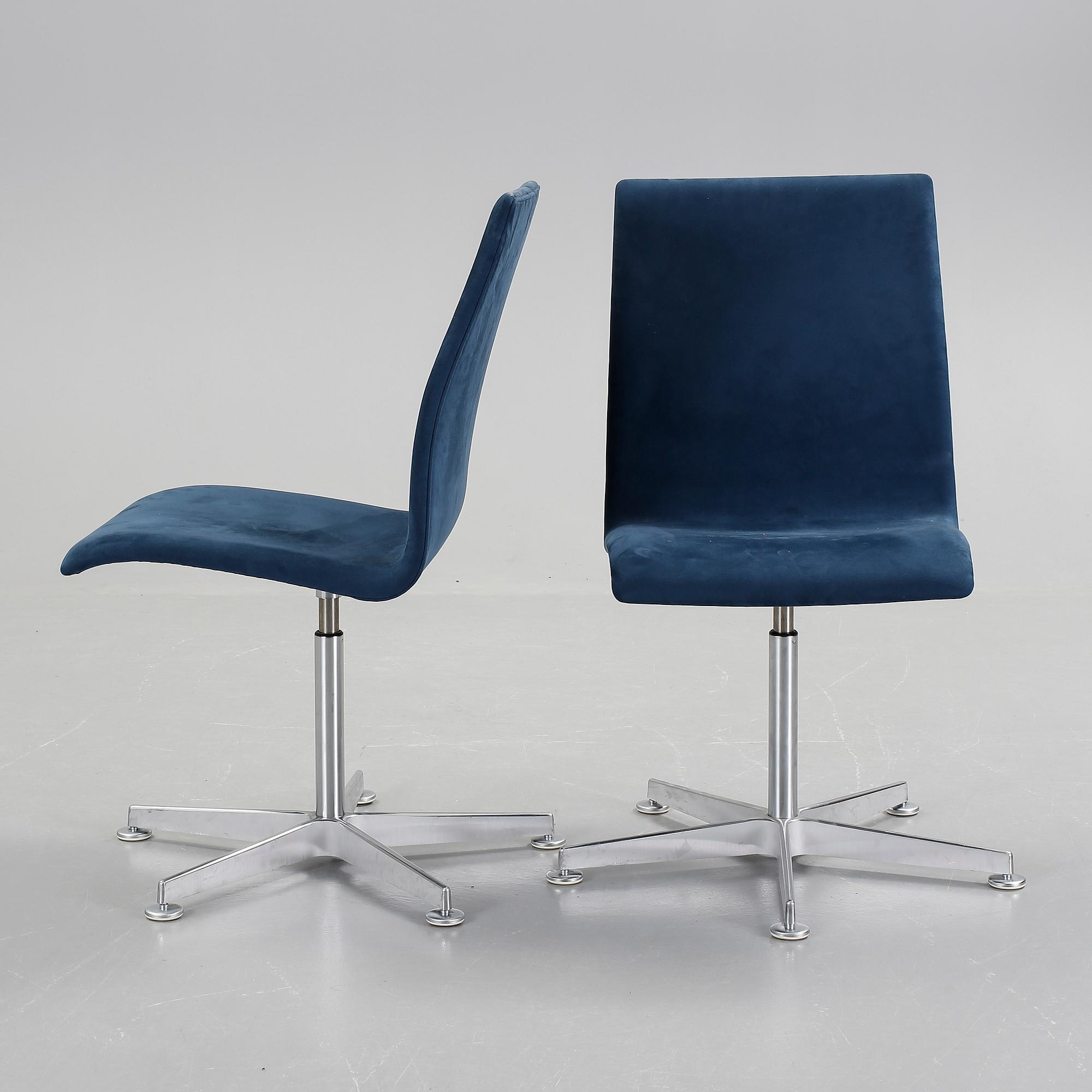 SKRIVBORDSSTOLAR, 4 st, "Oxford", Arne Jacobsen, Fritz Hansen, 1990/2000-tal.