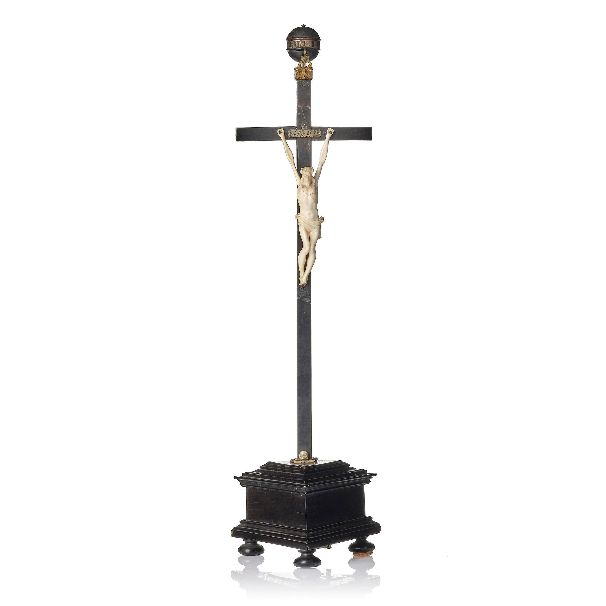 An Augsburg renaissance crucifix clock, the movement presumably by Hans Reinholdt (fl. ca 1630).