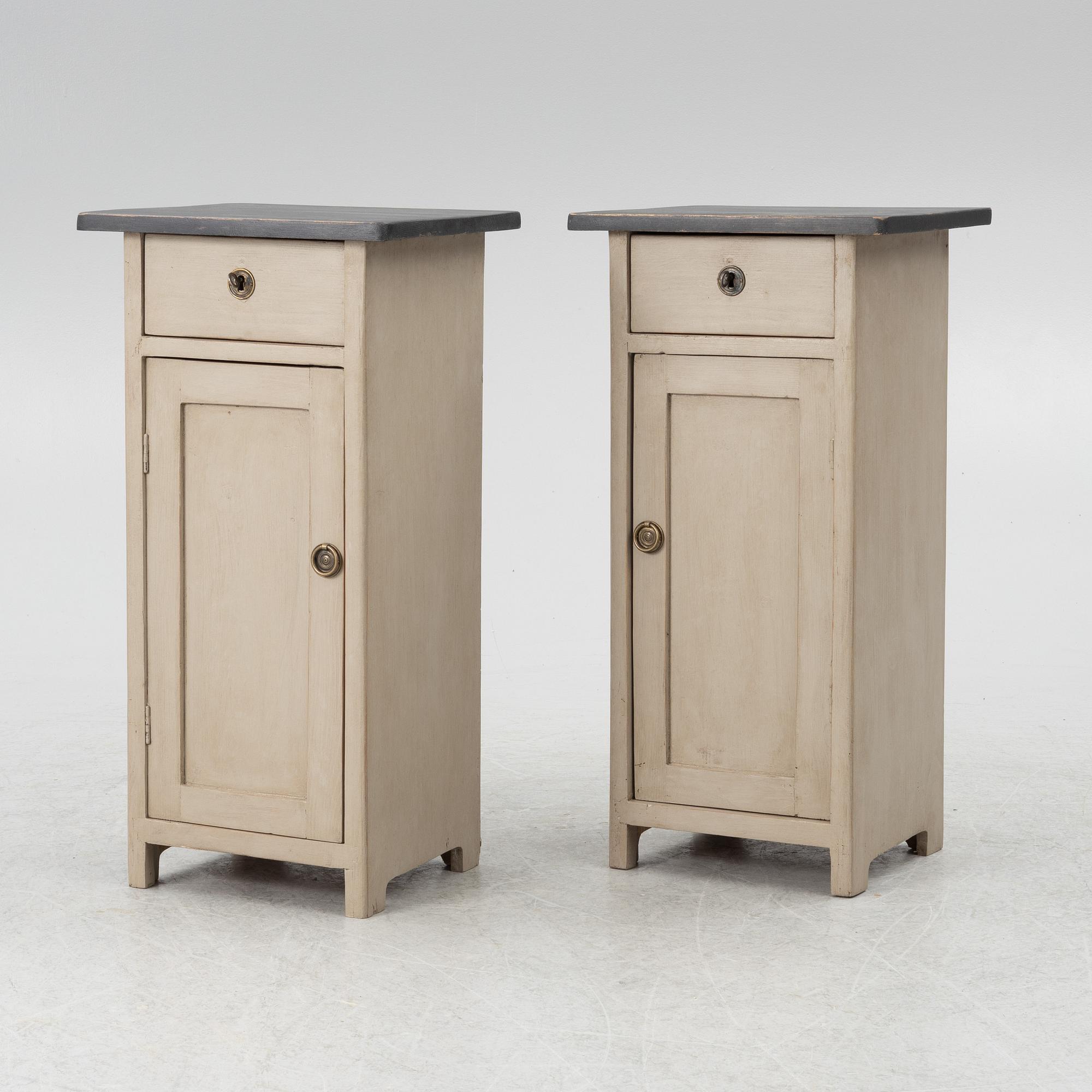 A pair of bedside tables, early 20th Century.