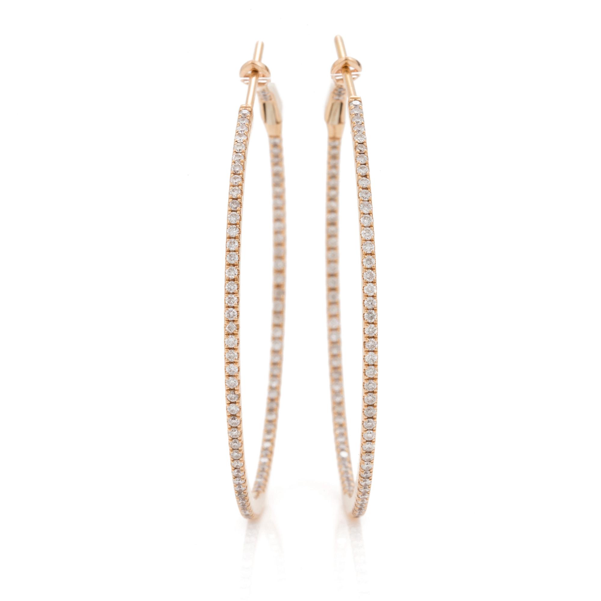 A pair of brilliant cut diamond earrrings, 'Delicate hoops' by Sophie Gyllenhammar.