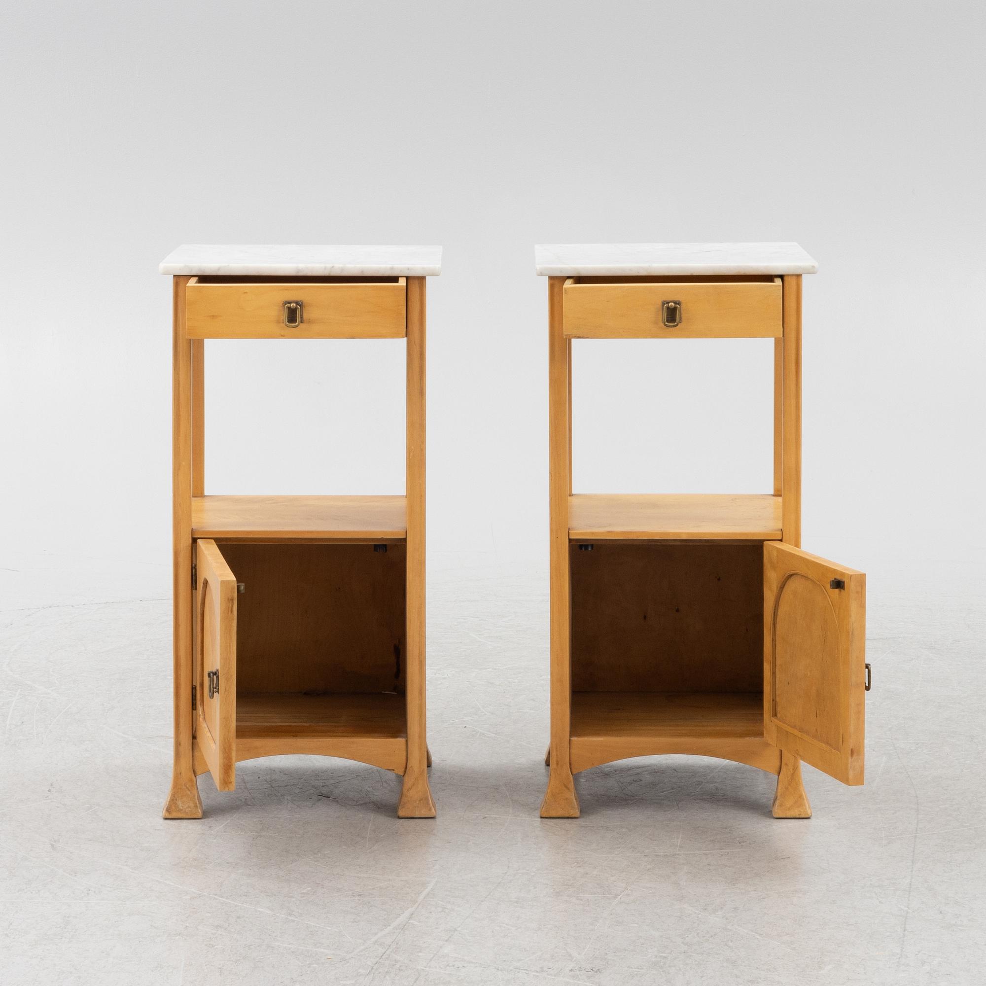 A pair of nightstands, 20th century.