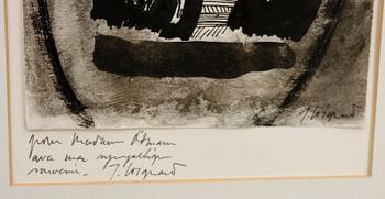 JAMES COIGNARD, gouache, sign samt dedikation.