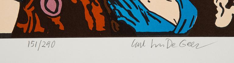 Carl Johan De Geer, lithograph in colours, signed 151/290.