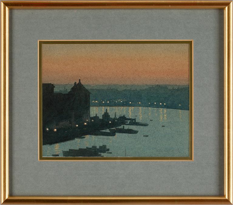 OSKAR BERGMAN, akvarell, sign o dat 1950?.