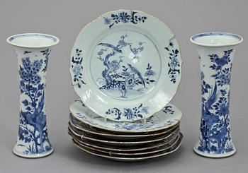 PARTI PORSLIN, 9 delar, porslin, Kina, 1700/1800-tal.