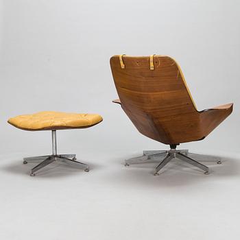 George Mulhauser, fåtölj och ottoman, "Mr. Chair II" för Plycraft Inc. 1960-tal.