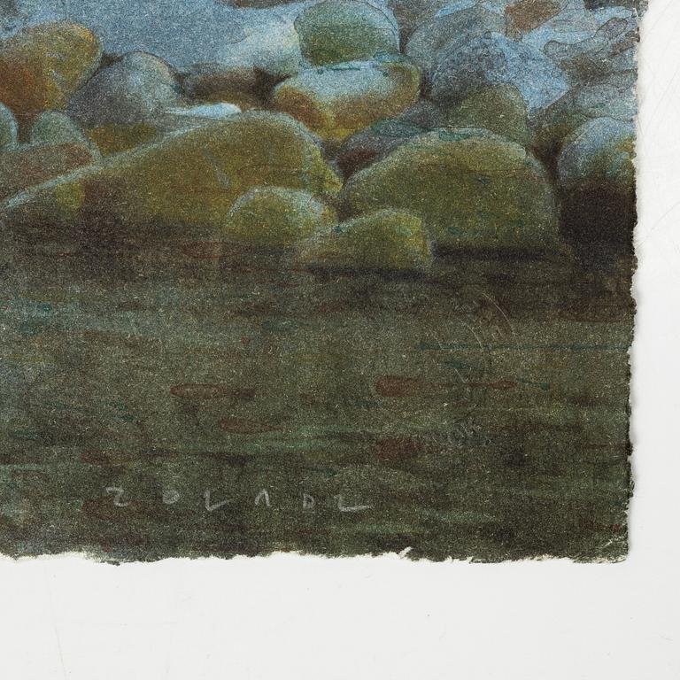 Stanislaw Zoladz, Sunlit rocky beach.