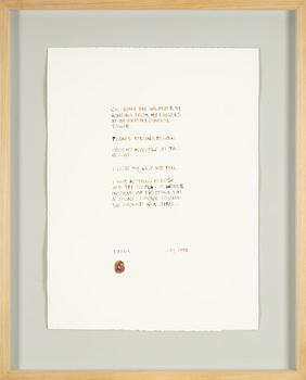 John Duncan, mixed media on paper, signed with fingerprint 1998.