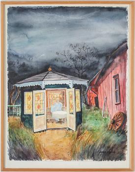 Aina Larsson · AINA LARSSON, akvarell på papper, signerad
