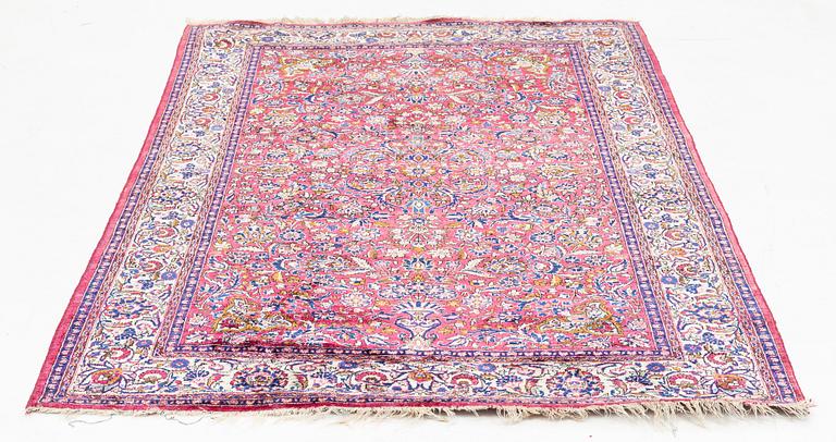 A carpet silk Kashan, ca 209 x 130 cm.