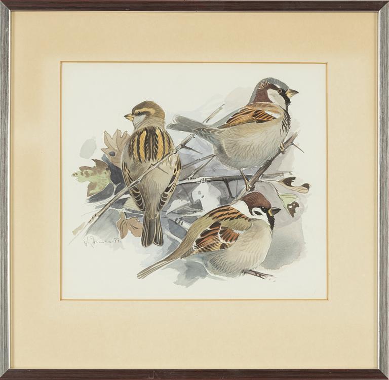 Lars Jonsson, akvarell, signerad och daterad 77.