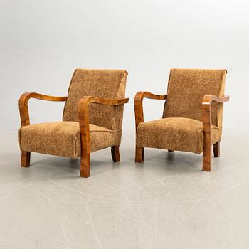 Armchairs, a pair, Art Deco, first half of the 20th century.