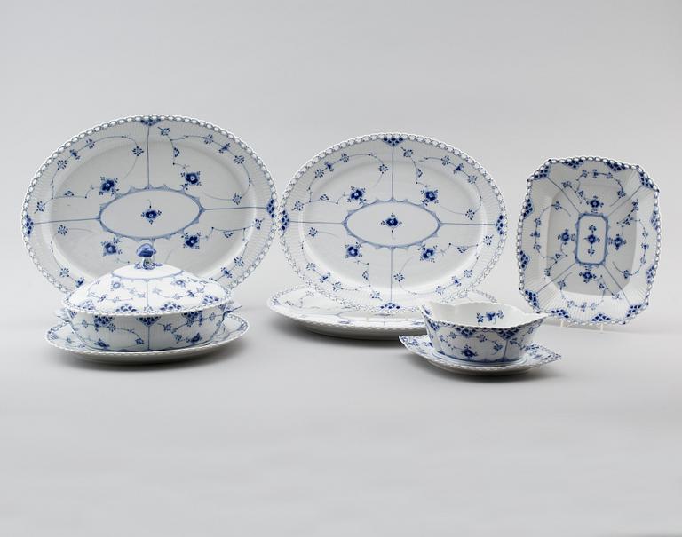 SERVISPORSLIN, 7 delar,  musselmalet, Royal Copenhagen.