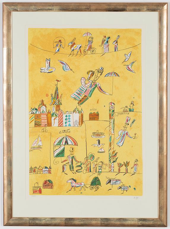 Madeleine Pyk, a colour lithograph, signed and numbered 187/380.