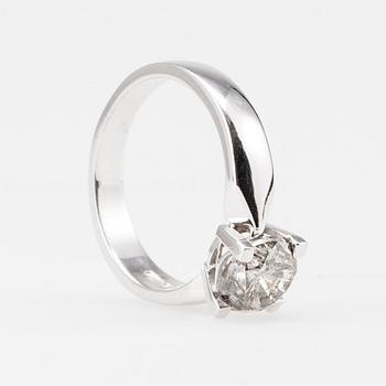 RING, vitguld 14K, Morris Lindblom, briljantslipad diamant, ca 1,40 ct. Vikt 5,4 g.