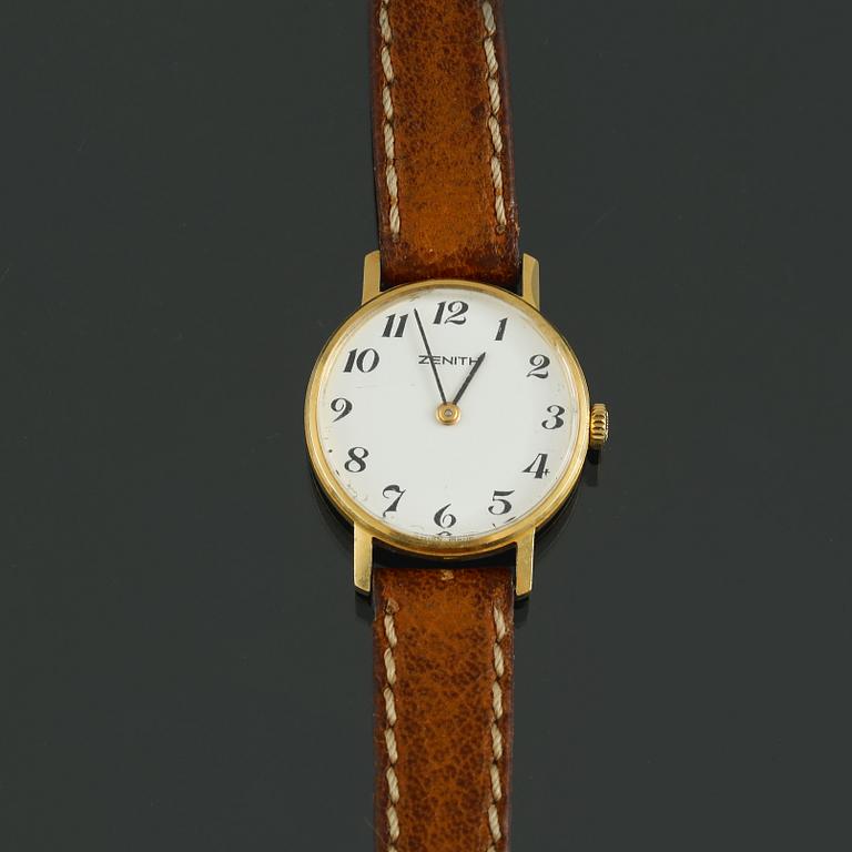 ARMBANDSUR, dam, 18 k guld, Zenith, 1900-talets andra hälft. Total vikt ca 17 g.