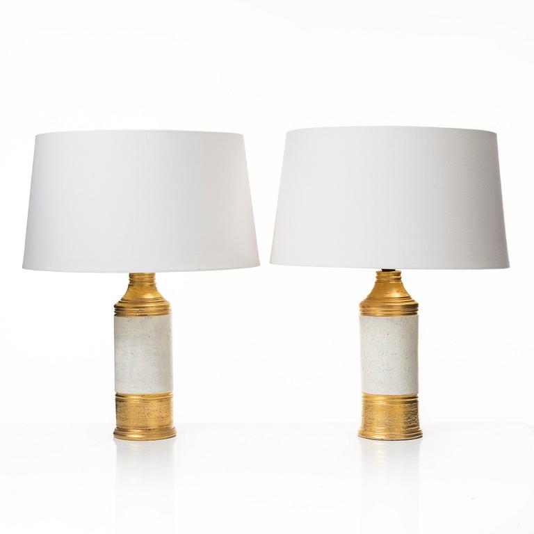A pair of stoneware table lamps, from Bergboms, second half of the 20th century.