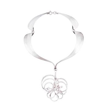 189. Theresia Hvorslev, a sterling silver necklace with pendant, Lidköping 1975.