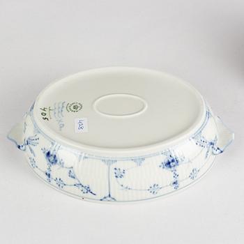 A 'Blue Fluted Plain' porcelain tureen with cover, Royal Copenhagen, model 405, 1966.