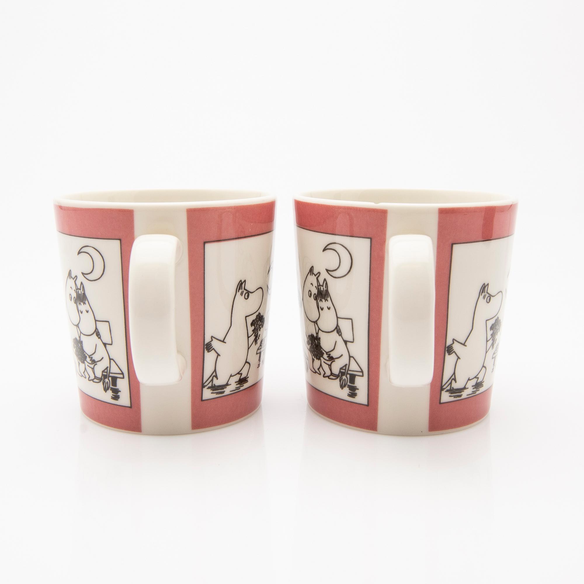 Moomin mugs, a pair, porcelain, Arabia, Finland 1990-1993.