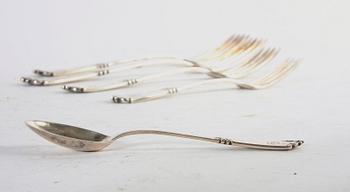 BESTICKSDELAR, 48 st, silver, C G Hallberg, Stockholm 1925.