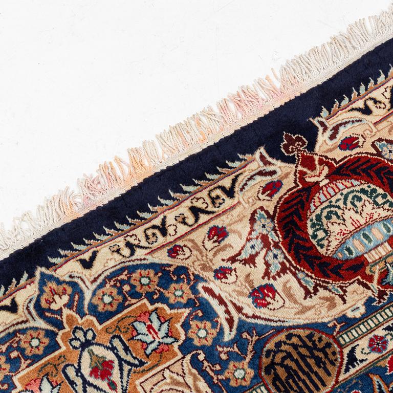 A Kashmar so-called Zirkhaki carpet, semi-antique, c. 389 x 306 cm.
